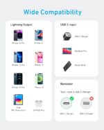 ⁦كابل USB نوع C 322 إلى لايتنينج [بطول 90 سم، معتمد من MFi] باورلاين II لأجهزة آيفون 15، 15 برو، 14 برو ماكس، 14، 13، X، XS، XR، 8 بلس، ايربودز برو، باللون الأسود من انكر⁩ - الصورة ⁦5⁩