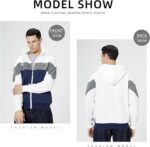 ⁦سويت شيرت بغطاء للرأس للرجال بألوان متداخلة، هودى بتصميم مريح وسحاب أمامي - مثالي للأناقة والدفء اليومي من ميزة⁩ - الصورة ⁦7⁩