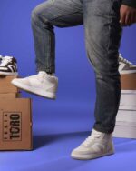 ⁦حذاء رياضي M6 عصري من الجلد الفاخر مع أجزاء من الشمواه للرجال من تيستا تورو، حذاء أنيق للارتداء اليومي⁩ - الصورة ⁦2⁩