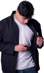 ⁦جاكيت صوف ناعم شتوي مقاوم للماء للرجال، جاكيت متوسط الوزن مقاوم للرياح مع 4 جيوب وياقة قائمة وبقصة عادية من زوسر، صنع في مصر⁩ - الصورة ⁦2⁩