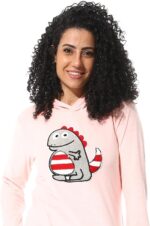 ⁦طقم بيجامة من اندورا للنساء بغطاء رأس ناعم مخيط⁩ - الصورة ⁦3⁩