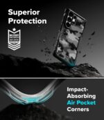 ⁦Ringke Fusion-X for Samsung Galaxy S26 Ultra Case [Heavy Duty X-Frame] Rugged Shockproof Bumper Protective Cover with Non-Slip Side Grip - Camo Black⁩ - الصورة ⁦7⁩