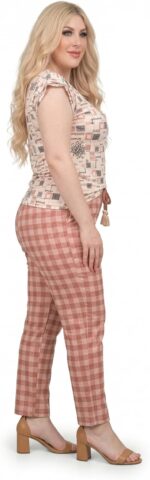 ⁦بيجامة حريمي قطن ليكرا بيور (Pure Cotton) قطعتين، تصميم مريح وأنيق للمنزل من سندس (Sondos Homewear) - كود 5023 - تلبيس من 60 حتى 90 كجم.⁩ - الصورة ⁦2⁩