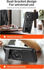 Case Cover Shock Resistant UNBLACK Protect Camera TPU + PC With KickStand Compatible with honor 400 pro (Black) - الصورة 5