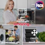 ⁦علب حفظ طعام لتحضير الوجبات آمنة للاستخدام في الميكروويف والفريزر وغسالة الأطباق من ذا باك، سعة 1 ل، لون أسود، مجموعة من 10 قطع - (5)⁩ - الصورة ⁦7⁩