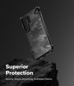 ⁦Ringke Fusion-X for Samsung Galaxy S26 Ultra Case [Heavy Duty X-Frame] Rugged Shockproof Bumper Protective Cover with Non-Slip Side Grip - Camo Black⁩ - الصورة ⁦4⁩