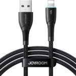 كابل USB نوع ايه إلى لايتنينج للشحن السريع ونقل البيانات من جوي روم SA32-AL3، 3 امبير، 1 م، لون أسود