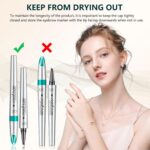 ⁦قلم تحديد الحواجب بتقنية الميكروبليدينج، قلم حواجب مزود برأس دقيق متطور، قلم حواجب مقاوم للماء يدوم طويلاً لإطلالة حواجب طبيعية (رمادي / أسود)⁩ - الصورة ⁦7⁩