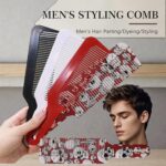 ⁦مشط شعر احترافي بتصميم جمجمة، مصنوع من مادة ABS، احمر وابيض، بطول 22 سم، اداة تصفيف لفك تشابك الشعر للرجال والنساء⁩ - الصورة ⁦7⁩