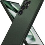 جراب اونيكس [ملمس جيد في اليد] من رينجكي متوافق مع سامسونج جالاكسي S24 الترا 5G، - أخضر غامق، حافظة بسيطة، البولي يوريثين الحراري