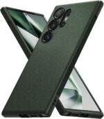 جراب اونيكس [ملمس جيد في اليد] من رينجكي متوافق مع سامسونج جالاكسي S24 الترا 5G، - أخضر غامق، حافظة بسيطة، البولي يوريثين الحراري