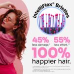 ⁦فرشاة مبللة أصلية لفك التشابك للشعر الكثيف حصرية لشعيرات IntelliFlex فائقة النعومة تنزلق بسهولة لجميع أنواع الشعر للنساء والرجال والشعر الرطب والجاف ، وردي ، عدد 1⁩ - الصورة ⁦3⁩