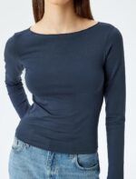 ⁦تيشرت حديث بأكمام طويلة للنساء من كوتون⁩ - الصورة ⁦5⁩