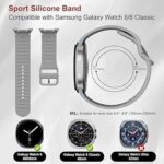 ⁦سوار ساعة من السيليكون من Next Store متوافق مع Samsung Galaxy Watch 8 و 8 Classic، حزام بديل ناعم ومتين للرجال والنساء، مريح في الارتداء، مقاوم للعرق وسريع الفك والتركيب. (رمادي)⁩ - الصورة ⁦2⁩