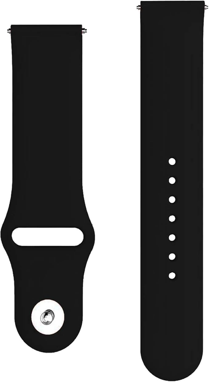 أحزمة ساعات سيليكون، 22 مم، متوافقة مع ساعات Amazfit Bip 5 Unity Quickfit البديلة مع زر من الفولاذ المقاوم للصدأ للنساء والرجال
