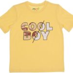 تيشرت نصف كم مطبوع عليه عبارة «Cool Boy» للاولاد من ابل