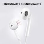 ⁦سماعات داخل الأذن لايتنينج من جوزوكسيو معتمدة ام اف اي متوافقة مع ايفون 13 12 11 Pro Max X XS XR 8 Plus 7 وحدة تحكم بميكروفون سلكي في الداخل أبيض⁩ - الصورة ⁦2⁩
