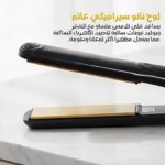 ⁦مكواة فرد الشعر المسطحة المصنوعة من السيراميك، تأتي مع ميزة التسخين السريع و6 إعدادات لدرجة الحرارة وسلك دوار 360 درجة، للشعر المجعد والمفرود، توفر حرارة عالية 650° C موديل EN-5181 (أسود)⁩ - الصورة ⁦5⁩
