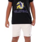 Boys Black Volleyball T-Shirt – Sporty Athletic Top