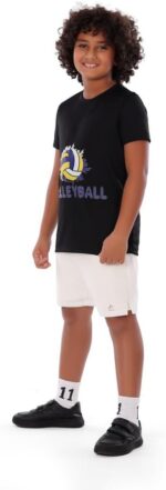 ⁦Boys Black Volleyball T-Shirt – Sporty Athletic Top⁩ - الصورة ⁦2⁩