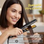 ⁦مكواة فرد الشعر المسطحة المصنوعة من السيراميك، تأتي مع ميزة التسخين السريع و6 إعدادات لدرجة الحرارة وسلك دوار 360 درجة، للشعر المجعد والمفرود، توفر حرارة عالية 650° C موديل EN-5181 (أسود)⁩ - الصورة ⁦4⁩
