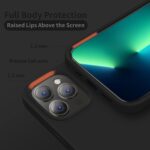 ⁦جراب اي فون جراب اي فون 13 Pro max حماية سيليكون رفيع للصدمات مع بطانة مايكروفايبر ناعمة للخدوش لموبايل ايفون برو ماكس بشاشة 6.7 بوصة بلون اسود⁩ - الصورة ⁦4⁩