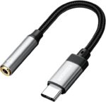محول صوت USB C إلى 3.5 ملم، كابل سماعة رأس منفذ Aux أنثى عالي الدقة من النايلون لآيفون 16 برو ماكس، 15 برو ماكس/15 برو/15 بلس، جالاكسي S24/S223/S22 الترا، بيكسل، ومزيد من الأجهزة من نوع سي من ايساجر
