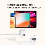 ⁦سماعات داخل الأذن لايتنينج من جوزوكسيو معتمدة ام اف اي متوافقة مع ايفون 13 12 11 Pro Max X XS XR 8 Plus 7 وحدة تحكم بميكروفون سلكي في الداخل أبيض⁩ - الصورة ⁦6⁩