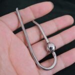 ⁦اساور بدلاية على شكل ثعبان 3 ملم مع مشبك قفل خرز للنساء والفتيات لصنع المجوهرات، معدن، زجاج،⁩ - الصورة ⁦3⁩