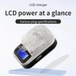 ⁦شاحن بطارية عالمي بشاشة LCD رقمية، منصة شحن ذكية مع منفذ USB وتوافق واسع مع أنواع مختلفة من بطاريات الهاتف القابلة للإزالة.⁩ - الصورة ⁦6⁩