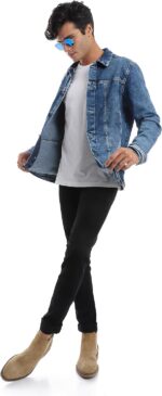 ⁦Andora Mens Full Buttoned Casual Denim Jacket⁩ - الصورة ⁦7⁩