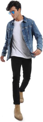 ⁦Andora Mens Full Buttoned Casual Denim Jacket⁩ - الصورة ⁦6⁩