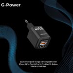 ⁦شاحن USB مزدوج 35 وات من جي باور، (USB-A وUSB-C) كوالكوم للشحن السريع 3.0 متوافق مع آيفون 14/14 بلس/14 برو/14 برو ماكس/13 وجالاكسي وبيكسل 4/3 واي باد - لون أسود - GP-C21⁩ - الصورة ⁦4⁩
