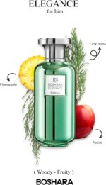 ⁦عطر اليجانس ديبرا او دو بارفان للرجال من بوشارا، 100 مل، أخضر⁩ - الصورة ⁦3⁩