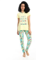 CAESAR Womens CAESAR Women's summer half-sleeves pajamas with chest prints CAESAR Women's summer half-sleeves pajamas with chest prints