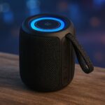 مكبر للصوت بلوتوث محمول Q26 بقدرة 10 وات وإضاءة الفضاء اللوني ار جي بي ومنفذ USB + تي اف AUX وراديو اف ام ترو وايرلس وبطارية 1200 مللي امبير في الساعة