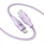 انكر كيبل نانو USB C، سلك مضفر مرن متعدد الالوان 240 واط، شاحن سريع من النوع C لايفون 17 سيريز وماك بوك برو والمزيد (ارجواني، 3 قدم)
