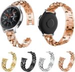 ⁦سوار معدني فاخر للساعة من Next Store مقاس 20مم متوافق مع ساعة سامسونج 4/5/5 برو/S2 كلاسيك/اكتيف 2 40 ملم و45 ملم/امازفيت جي تي اس 3/جي تي اس 4/4 بتصميم سلسلة أنيقة من الفولاذ المقاوم للصدأ⁩ - الصورة ⁦5⁩