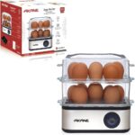 AKANE Egg Boiler 500W A.80073 – Two-Layer Electric Egg Cooker with One-Touch Operation, Overheat Protection, Large Capacity, Fast Boiling, Compact Kitchen Appliance