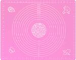 ⁦حصيرة خبز من السيليكون، حصيرة عجين، مقسمة إلى أحجام، حصيرة غير لاصقة 40 × 50 سم (وردي)⁩ - الصورة ⁦3⁩