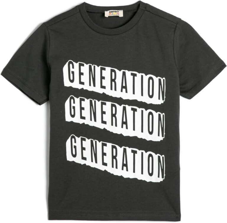 KOTON Boys Printed Detail Short Sleeve Crew Neck Tshirt
