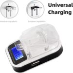 ⁦شاحن بطارية عالمي بشاشة LCD رقمية، منصة شحن ذكية مع منفذ USB وتوافق واسع مع أنواع مختلفة من بطاريات الهاتف القابلة للإزالة.⁩ - الصورة ⁦5⁩