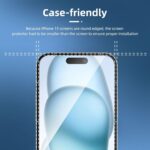 ⁦واقي شاشة من نيوسي لآيفون 15 (6.1 بوصة) مصنوع من الزجاج المقسى 3 قطع بصلابة 9H مقاوم للخدش وفائق الشفافية⁩ - الصورة ⁦3⁩