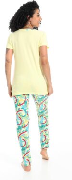 ⁦CAESAR Womens CAESAR Women's summer half-sleeves pajamas with chest prints CAESAR Women's summer half-sleeves pajamas with chest prints⁩ - الصورة ⁦4⁩