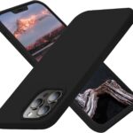 جراب اي فون جراب اي فون 13 Pro max حماية سيليكون رفيع للصدمات مع بطانة مايكروفايبر ناعمة للخدوش لموبايل ايفون برو ماكس بشاشة 6.7 بوصة بلون اسود
