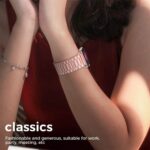 ⁦سوار معدني متوافق مع ساعة آبل مقاس 38 و40 و41 SE سلسلة 6/5/4/3/2/1 سوار من الفولاذ المقاوم للصدأ لساعة اي ووتش من في فولت⁩ - الصورة ⁦5⁩