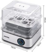 ⁦AKANE Egg Boiler 500W A.80073 – Two-Layer Electric Egg Cooker with One-Touch Operation, Overheat Protection, Large Capacity, Fast Boiling, Compact Kitchen Appliance⁩ - الصورة ⁦3⁩