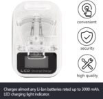⁦شاحن بطارية عالمي بشاشة LCD رقمية، منصة شحن ذكية مع منفذ USB وتوافق واسع مع أنواع مختلفة من بطاريات الهاتف القابلة للإزالة.⁩ - الصورة ⁦4⁩
