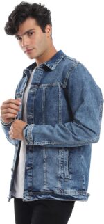 ⁦Andora Mens Full Buttoned Casual Denim Jacket⁩ - الصورة ⁦5⁩
