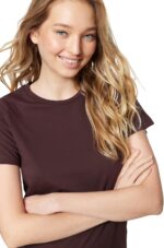 ⁦تيشرت منسوج بطبقة جيرسيه واحدة وتصميم برقبة دائرية ضيقة مصنوع من القطن بنسبة 100% TWOSS20TS0141 للنساء، 2 قطعة، من ترنديول⁩ - الصورة ⁦3⁩